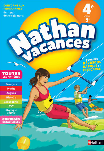 Cahier de Vacances 2023 de la 4ème vers la 3ème - Toutes les matières - Nathan Vacances collège