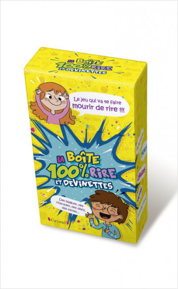 Boîte 100% Rires et Devinettes – Boîte de jeu avec des devinettes, défis,  mimes et des énigmes– À partir de 7 ans