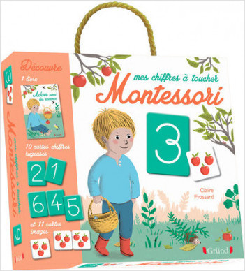 Mes chiffres à toucher Montessori – Coffret avec 11 cartes chiffres rugueux et 11 cartes images – À partir de 2 ans