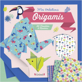 Origamis –  Pochette avec 50 feuilles, 8 modèles, 6 perles et du fil pour créer une guirlande – À partir de 6 ans