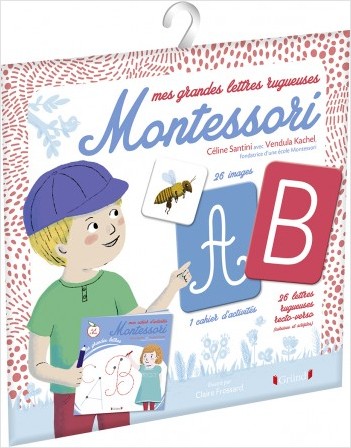 Mes grandes lettres Montessori – Pochette avec 26 lettres rugueuses et 1 cahier d'activités – À partir de 3 ans
