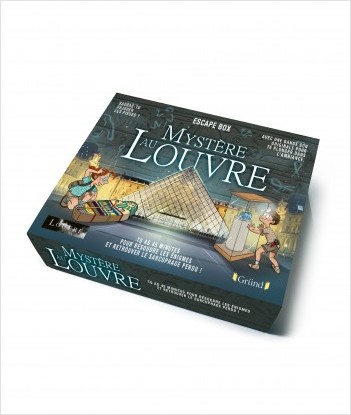 Escape box – Mystère au Louvre – Escape game enfant de 2 à 5 joueurs avec 40 cartes, 1 livret, 1 poster et 1 bande-son  – À partir de 8 ans