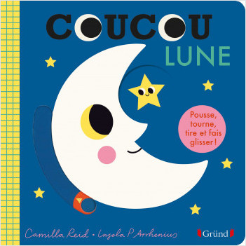Coucou Lune – Livre animé tout-carton avec des volets et tirettes – Bébé dès 1 an