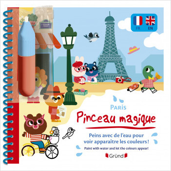Pinceau magique – Paris – Livre bilingue - Livre coloriage magique à l'eau avec un pinceau – À partir de 3 ans