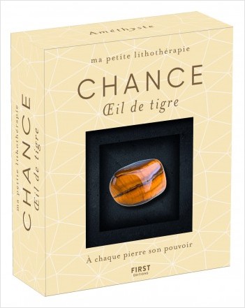 Coffret-Ma petite lithothérapie - Chance - Oeil de tigre : une pierre + un livre