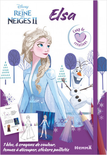 Disney La Reine des Neiges 2 – Elsa – Coup de cœoeur créations - Kit mode avec coloriage et stickers - Dès 5 ans