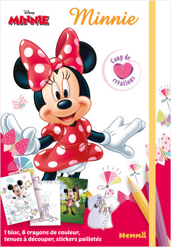 Disney Minnie – Coup de cœur créations – Kit mode avec coloriage et stickers – Dès 5 ans