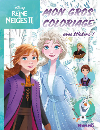 Disney La Reine des Neiges 2 - Mon gros coloriage + stickers ! (Fond forêt)