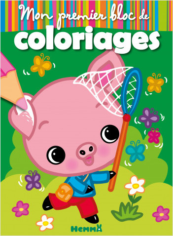 Mon premier bloc de coloriages - Cochon - Bloc de coloriages aux contours épais et colorés - dès 3 ans