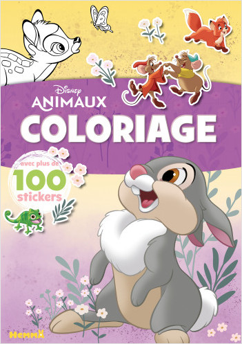 Disney Animaux – Coloriage avec plus de 100 stickers – Livre de coloriage avec stickers – Dès 4 ans