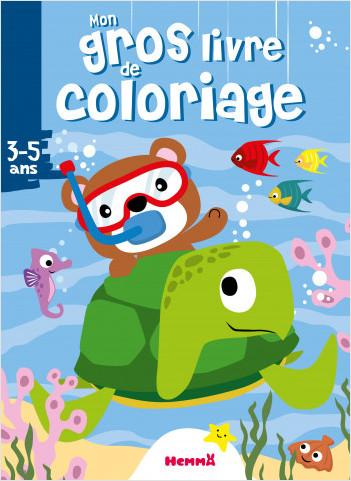 Mon gros livre de coloriage - Ourson et tortue- Gros livre de 192 pages de coloriages - Dès 3 ans