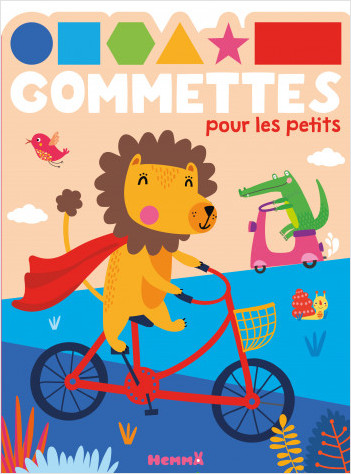 Gommettes pour les petits - Lion sur vélo - Livre de gommettes - Dès 3 ans