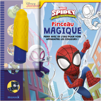 Marvel Spidey et ses amis extraordinaires – Pinceau magique – Livre avec pinceau magique – Peinture propre - Dès 3 ans	