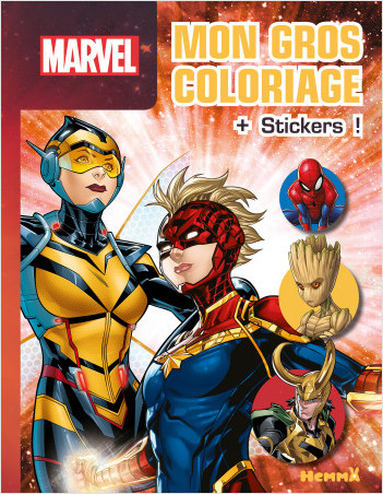 Marvel - Mon gros coloriage + stickers ! - Livre de coloriage avec stickers - Dès 4 ans