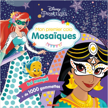Disney Princesses - Mon premier colo mosaïques - Bal masqué - Livre de coloriage avec gommettes – Dès 4 ans