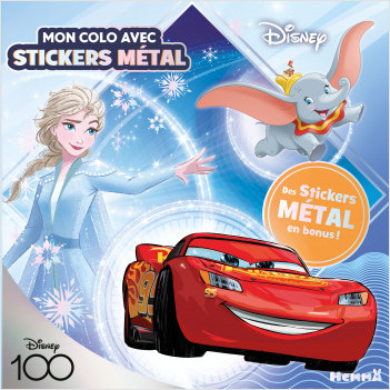 Disney 100 - Mon colo avec stickers métal - Livre de coloriage avec stickers métallisés - Dès 4 ans