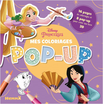 Disney Princesses - Mes coloriages Pop-Up - Livre de coloriage 3D - Dès 4 ans
