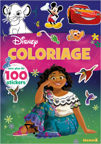 Disney – Coloriage avec plus de 100 stickers – Livre de coloriage avec stickers – Dès 4 ans