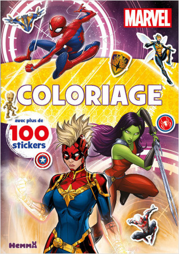 Marvel – Coloriage avec plus de 100 stickers – Livre de coloriage avec stickers – Dès 4 ans