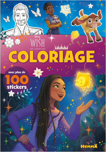 Disney Wish – Coloriage avec plus de 100 stickers – Livre de coloriage avec stickers – Dès 4 ans
