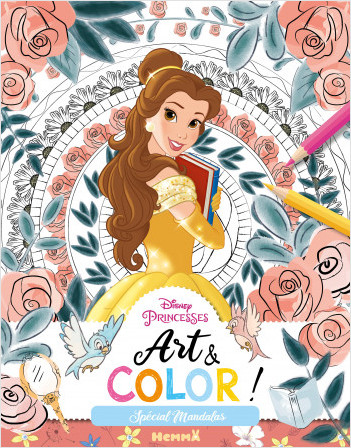Disney Princesses - Art & Color - Spécial Mandalas - Diptyque coloriage - Dès 6 ans