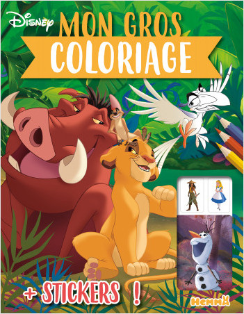 Disney - Mon gros coloriage + stickers ! - Livre de coloriage avec stickers - Dès 4 ans
