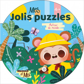 Hemma et Moi - Mes jolis puzzles - Autour du monde - 5 Puzzles ronds - 10 pièces - Dès 4 ans