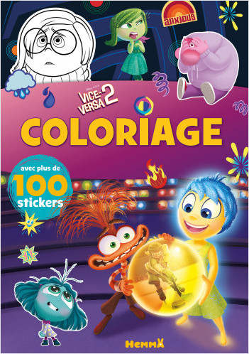 Pixar Vice-Versa 2 – Coloriage avec plus de 100 stickers – Livre de coloriage avec stickers – Dès 4 ans