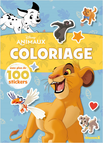 Disney Animaux – Coloriage avec plus de 100 stickers – Livre de coloriage avec stickers – Dès 4 ans