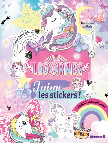 J'aime les stickers - Licornes - livre full stickers - + de 500 stickers - Dès 3 ans