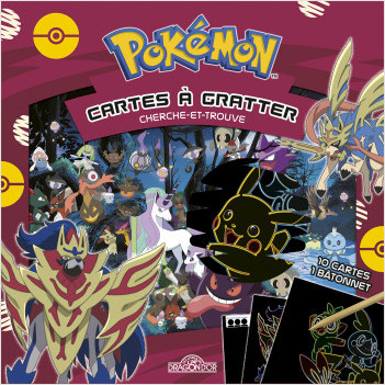 Pokémon – Mes cartes à gratter cherche-et-trouve – Les Pokémon légendaires de Galar – Pochette avec 10 cartes à gratter et un bâtonnet – Dès 6 ans