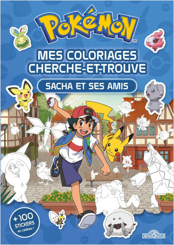 Pokémon – Mes coloriages cherche-et-trouve – Sacha et ses amis – Avec des stickers – Dès 5 ans