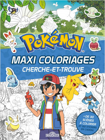 Pokémon – Maxi coloriages cherche-et-trouve – Avec des stickers – Dès 5 ans
