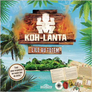 Koh-Lanta – L'Île au Totem – Pochette de jeu de piste avec 2 posters, 10 objets détachables et 1 livret de règles de jeu – De 2 à 6 joueurs –  À partir de 7 ans