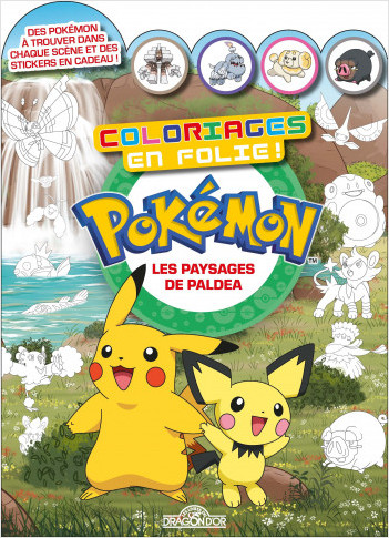 Pokémon – Coloriages en folie ! – Les Paysages de Paldea – Coloriages avec des stickers – Dès 6 ans