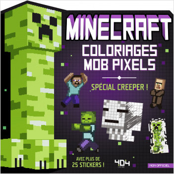 Minecraft - Coloriages Mob pixels - Creeper - Loisirs créatifs jeu vidéo - Dès 6 ans